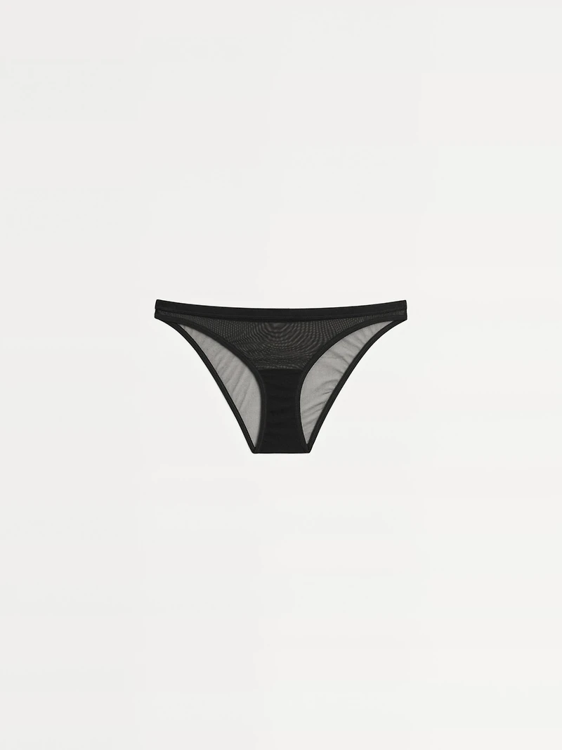 Semi-sheer mesh briefs