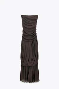 LIMITED EDITION DRAPED STRAPLESS LONG DRESS