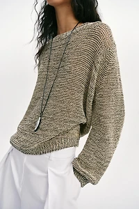 PULL EN MAILLE AVEC FIL MÉTALLISÉ