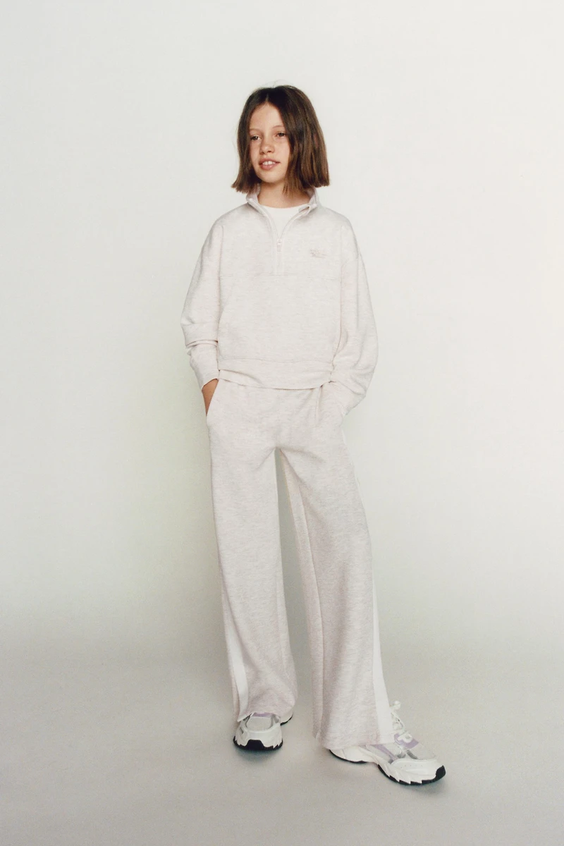 PANTALON WIDE LEG BANDES LATÉRALES