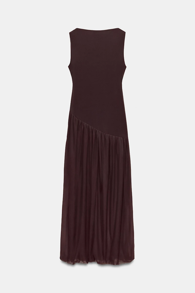 LONG COMBINATION TULLE DRESS