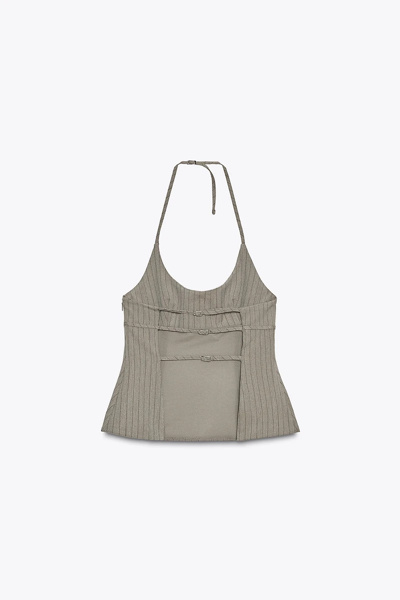 PINSTRIPE HALTER TOP