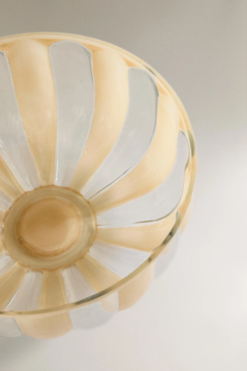 STRIPED GLASS SALAD BOWL