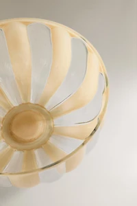 STRIPED GLASS SALAD BOWL