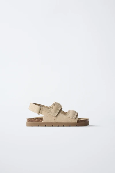 DOUBLE STRAP LEATHER SANDALS