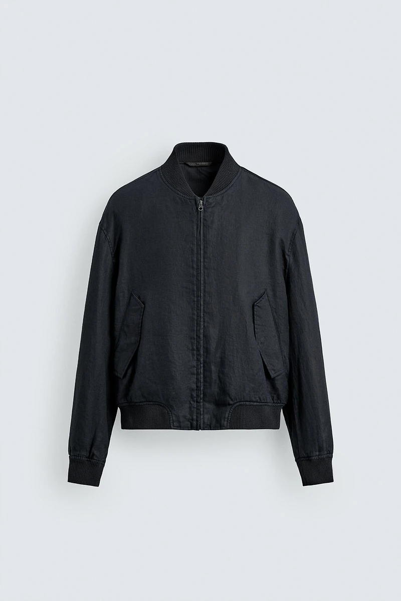 100% LINEN BOMBER JACKET