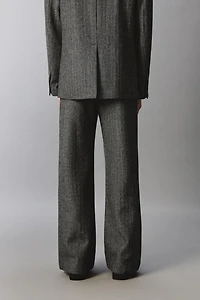 PANTALON DE COSTUME STRUCTURÉ À CHEVRONS AVEC LAINE