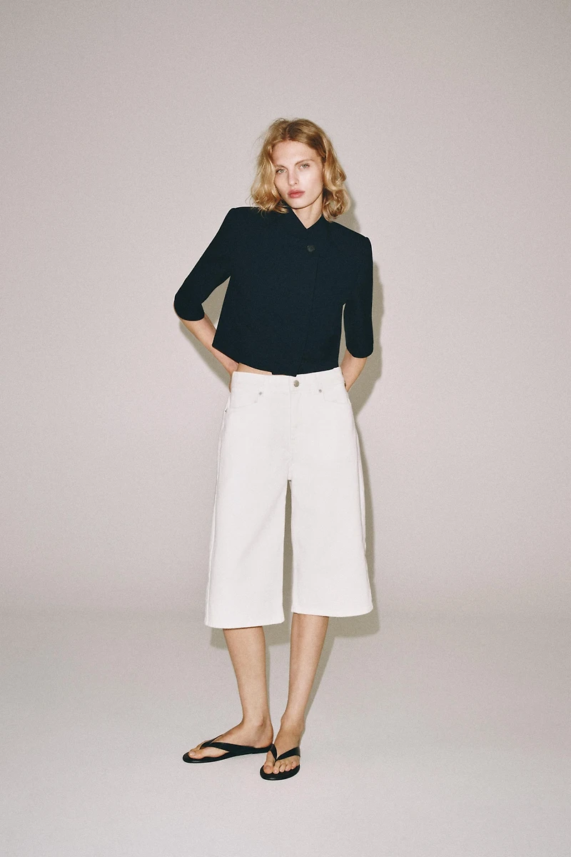 ZW COLLECTION CROPPED SHORT SLEEVE BLAZER