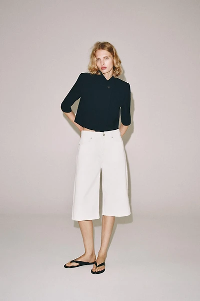 ZW COLLECTION CROPPED SHORT SLEEVE BLAZER