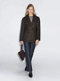 Wool blend double-breasted blazer