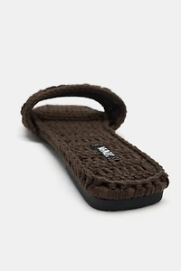 CROCHET FLAT SLIDE SANDALS