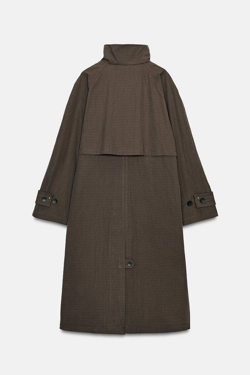 ZW PLAID OVERSIZED TRENCH COAT