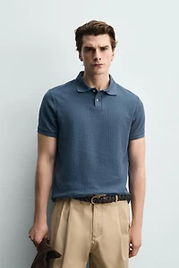 REGULAR FIT RIBBED POLO SHIRT