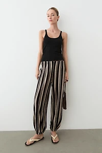 Strappy cotton blend top