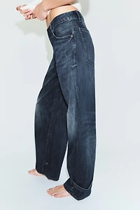 TRF MID-RISE BALLOON JEANS WITH LOOPS