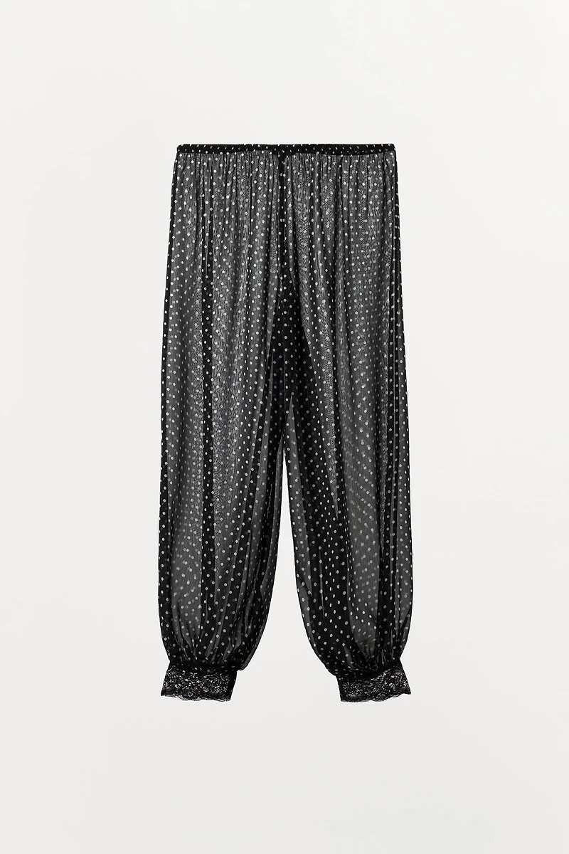 POLKA DOT LACE BLOOMER PANTS