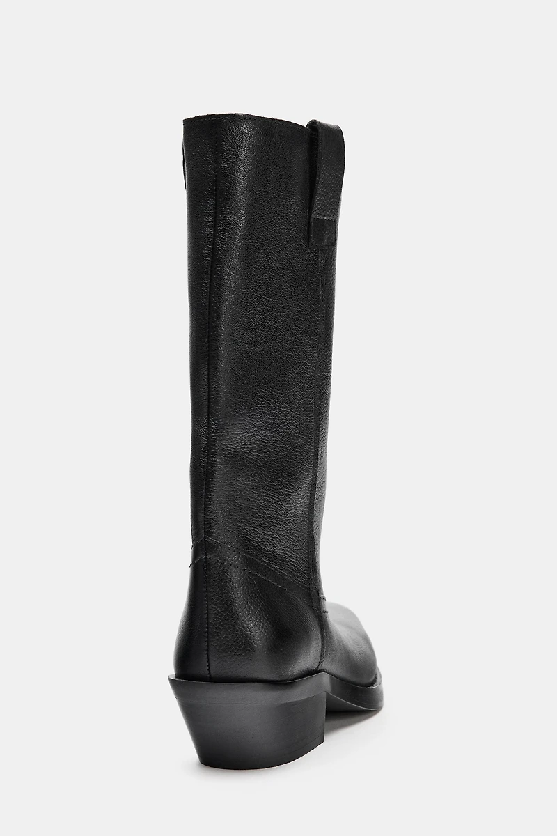 BOTTINES COW-BOY EN CUIR