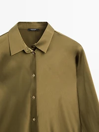 Satin shirt with batwing sleeves