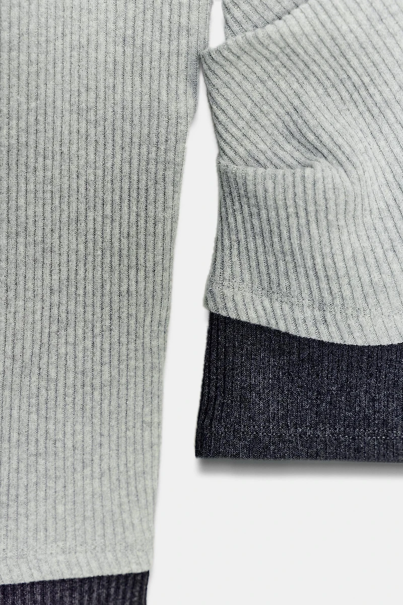 T-SHIRT EFFET DOUBLE DRAPÉ