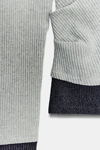 T-SHIRT EFFET DOUBLE DRAPÉ