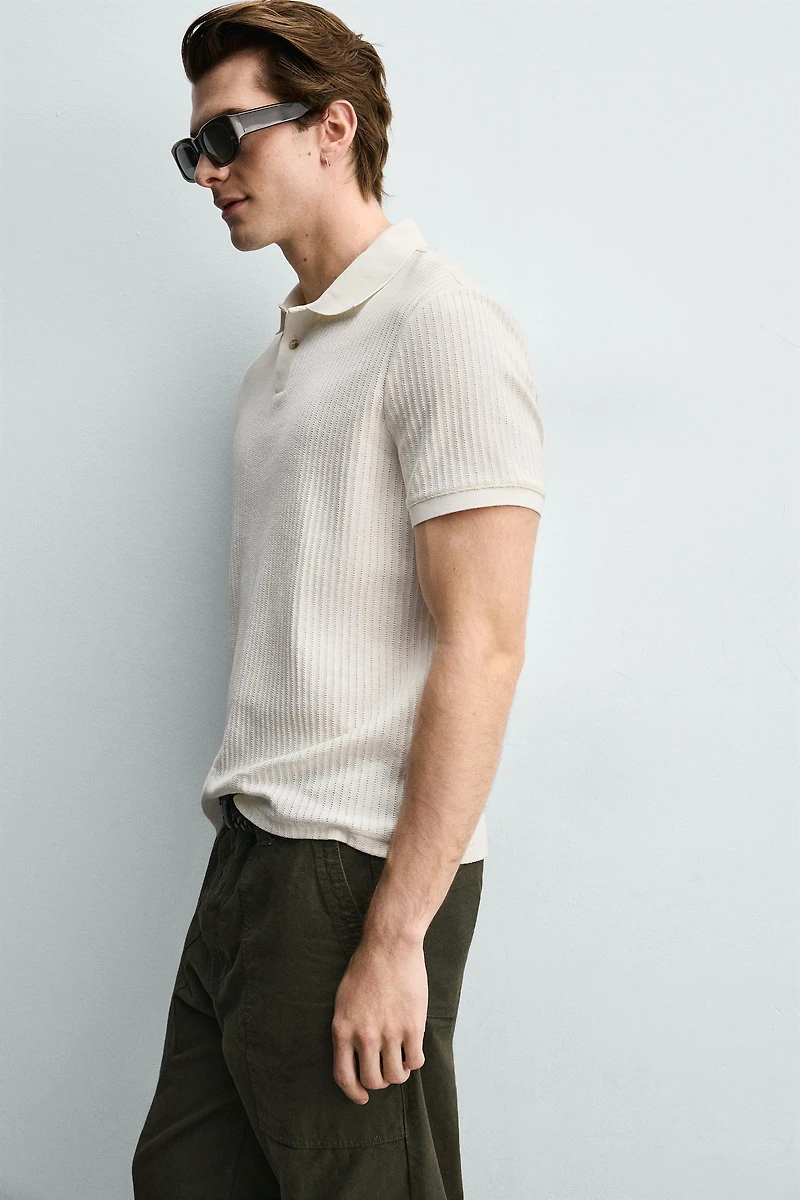 REGULAR FIT RIBBED POLO SHIRT