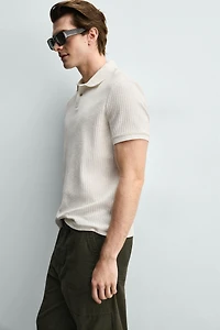 REGULAR FIT RIBBED POLO SHIRT