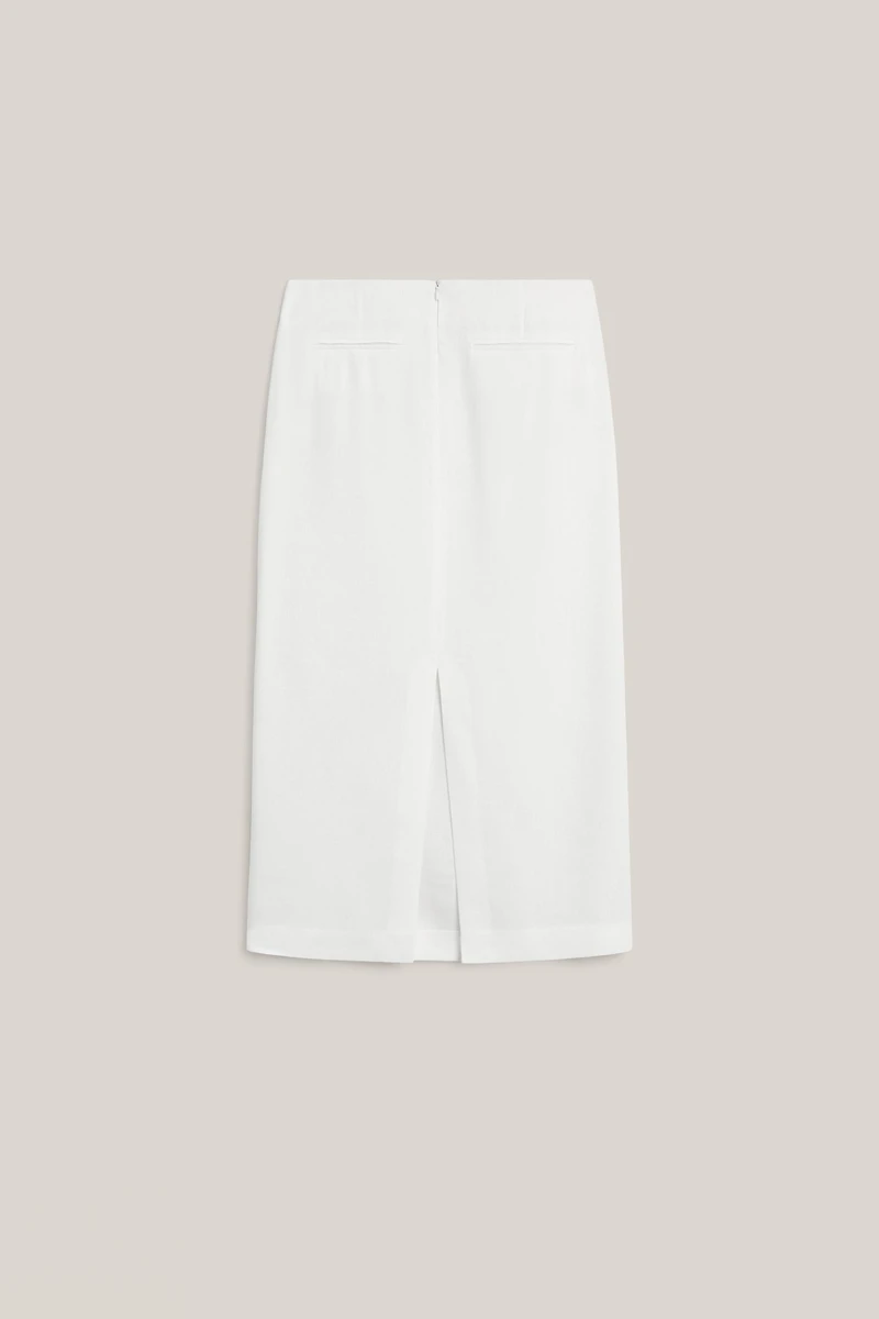 Straight linen blend midi skirt - LIMITED EDITION
