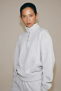 BUTTONED FLEECE SWEATSHIRT