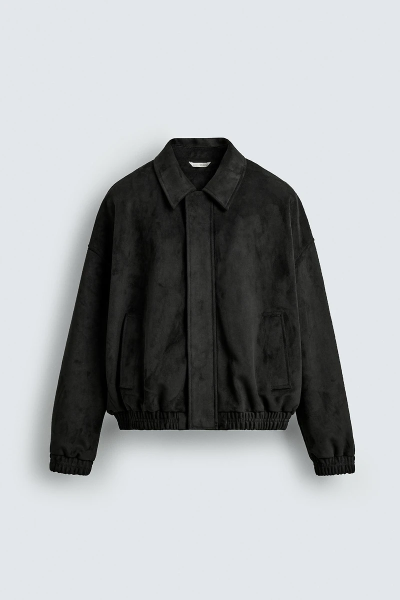 FAUX SUEDE RELAXED FIT JACKET
