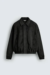 FAUX SUEDE RELAXED FIT JACKET
