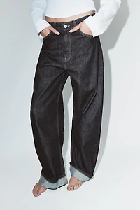 TRF MID-RISE BAGGY FOLDED JEANS