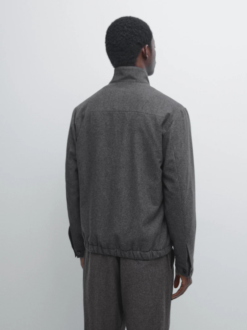 Veste bomber en laine mélangée