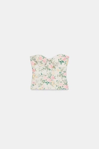 CORSET À FLEURS ET NŒUD