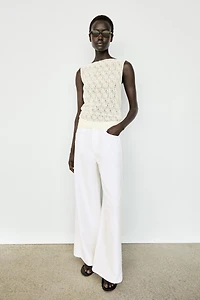 Sleeveless open-knit top