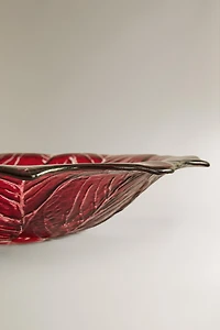 CHRISTMAS FLOWER GLASS SERVING DISH