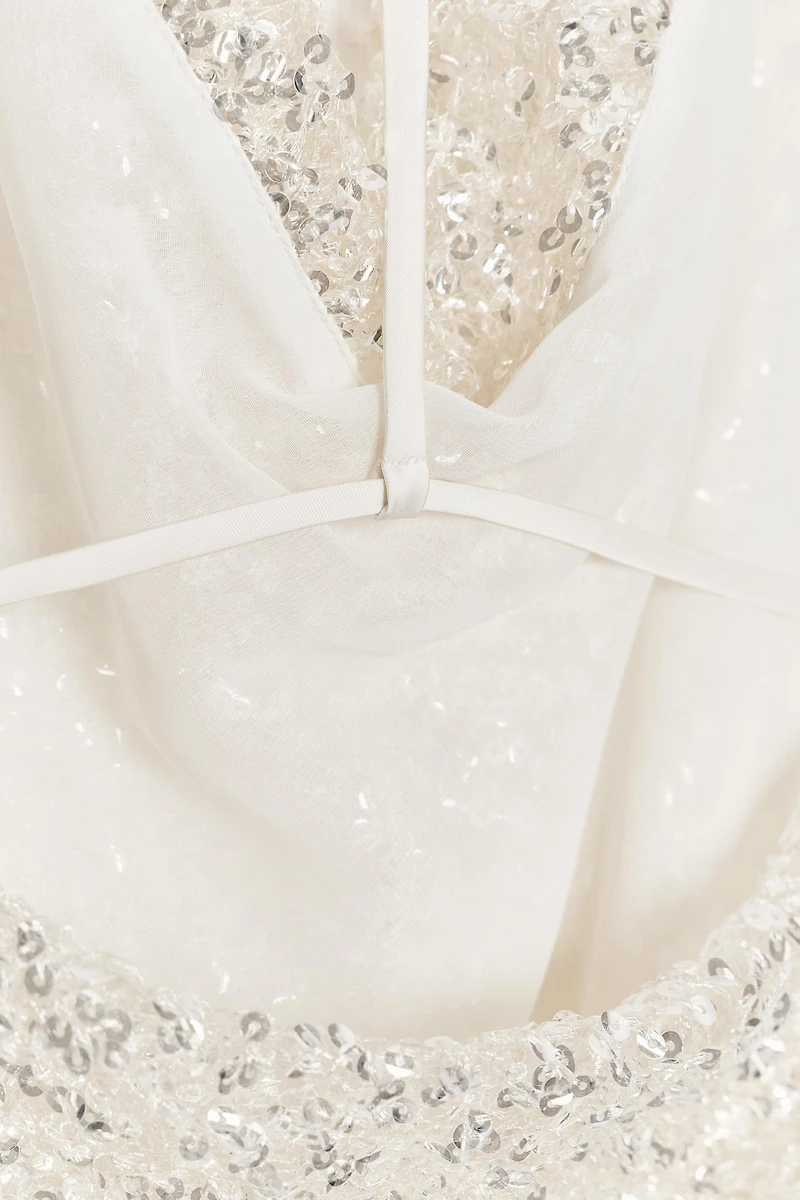 SEQUIN HALTER TOP