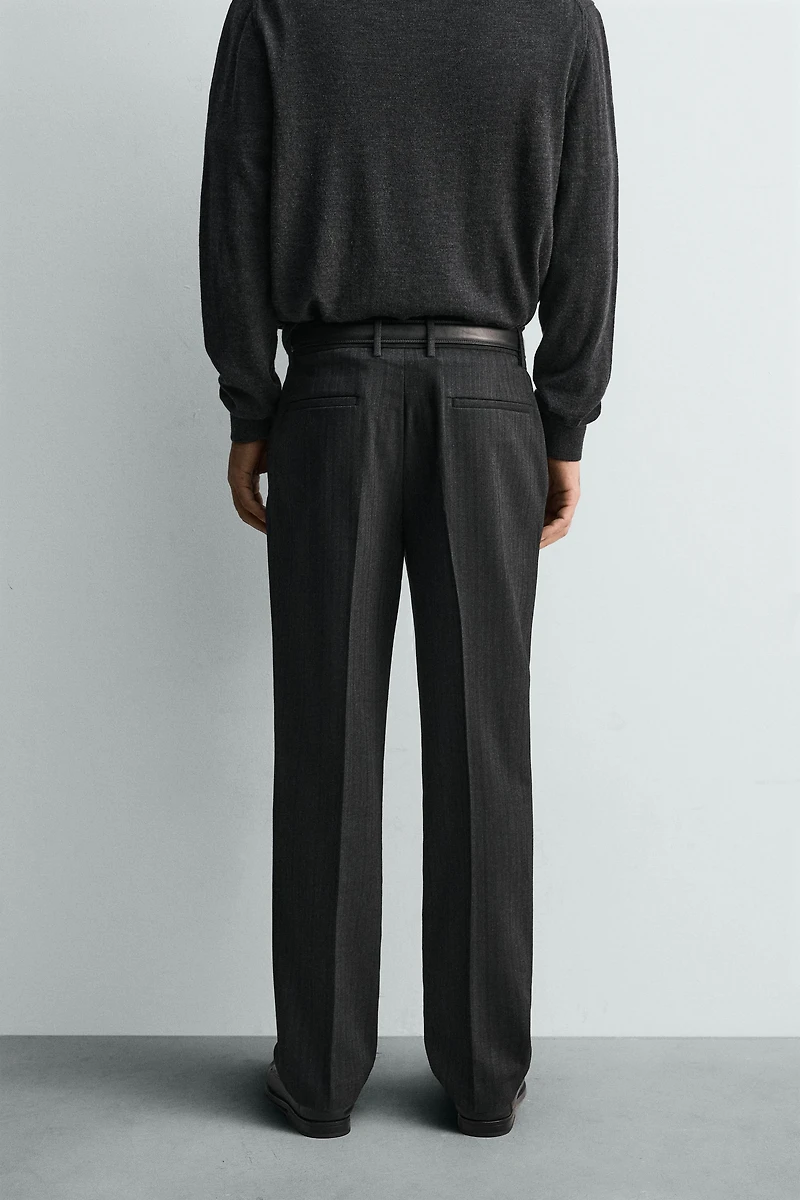 PANTALON EN FLANELLE À CHEVRONS