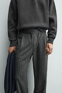 PINSTRIPE PLEATED PANTS
