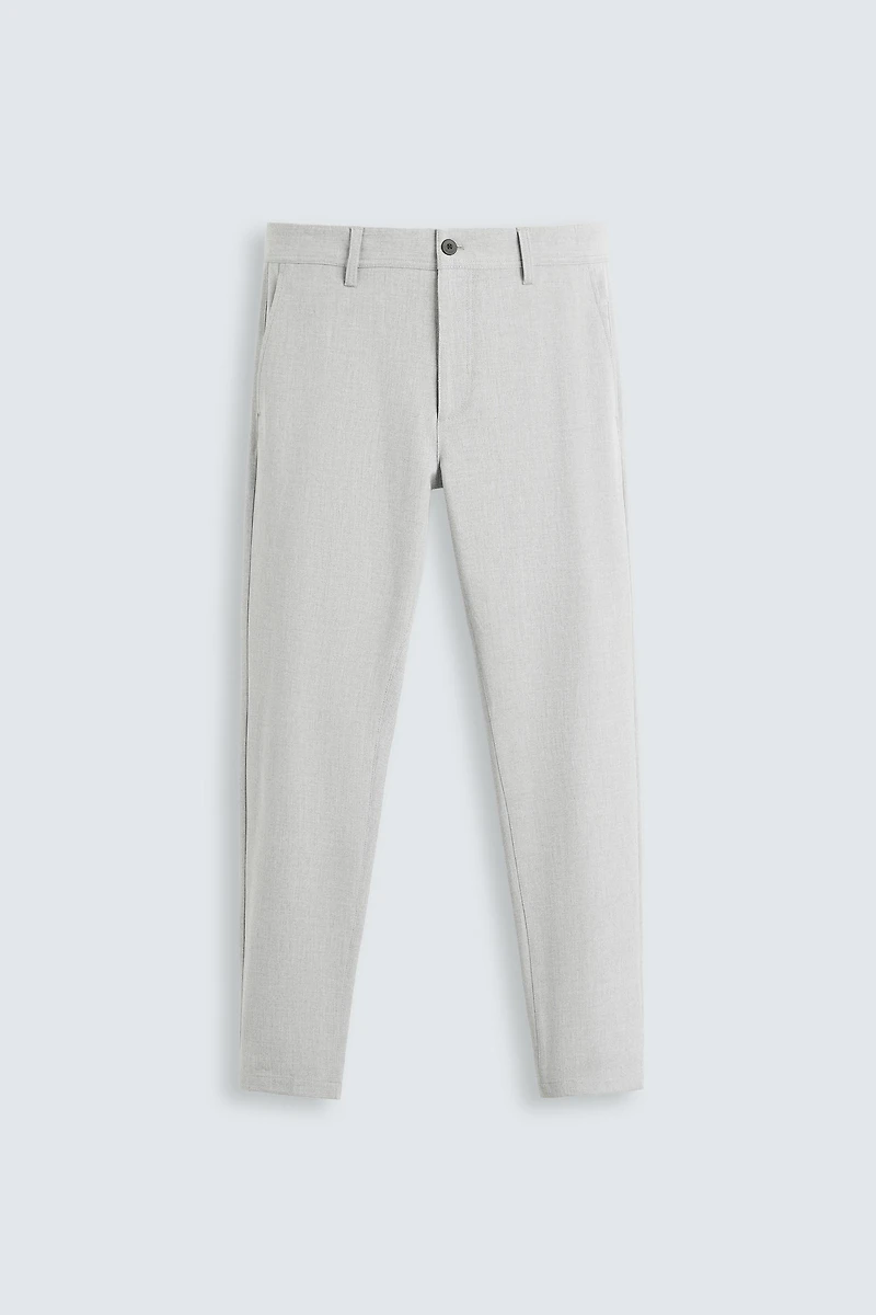 TEXTURED STRETCH PANTS