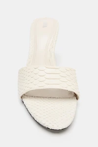 PRINTED HEELED SANDALS