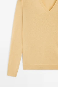 V-neck knit sweater