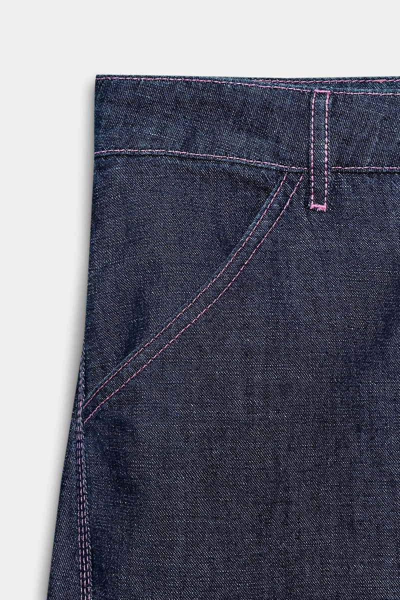 LINEN BARREL PANTS