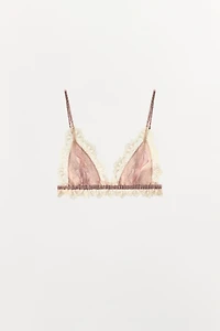 STRIPED LACE BRA