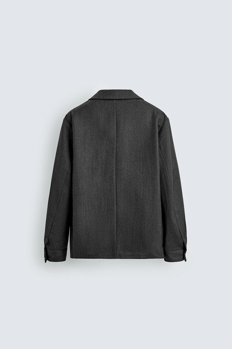 100% WOOL POCKET OVERSHIRT