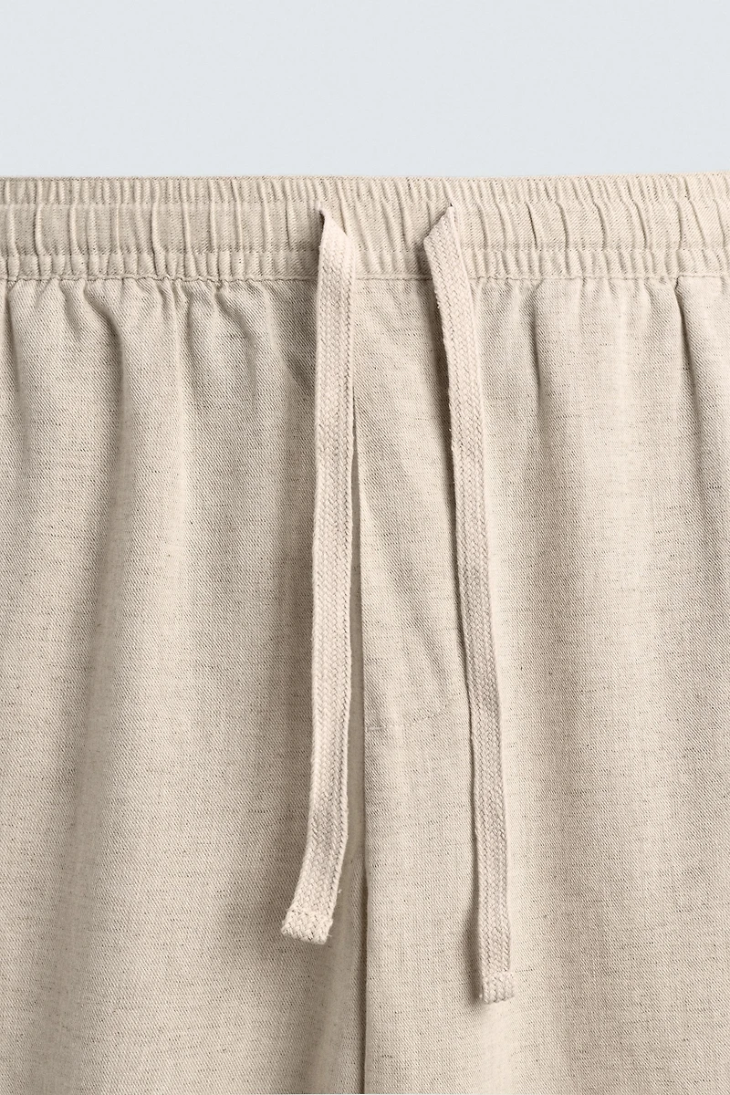 PANTALON RELAXED FIT EN COTON ET LIN