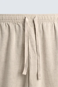 PANTALON RELAXED FIT EN COTON ET LIN