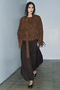 TEXTURED WIDE LEG PANTS ZW COLLECTION