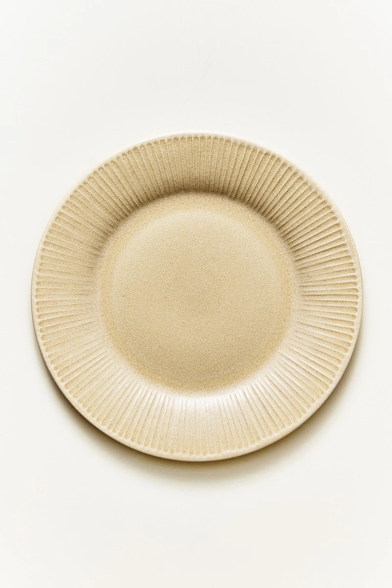 ASSIETTE À DESSERT GRÈS RAYÉE