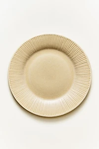 ASSIETTE À DESSERT GRÈS RAYÉE