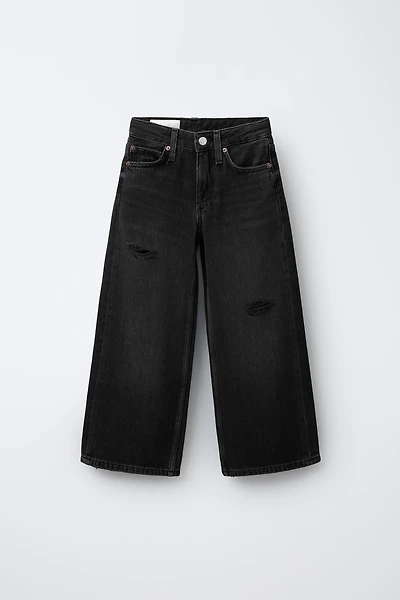 RIPPED WIDE LEG JEANS